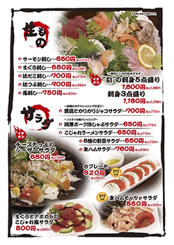 溶岩焼こじゃれ　生もの・サラダ